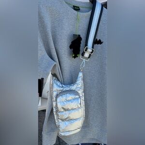 Silver Puffer Crossbody Bag